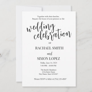 Faire-part de mariage minimaliste - noir et blanc