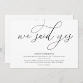 Faire-Part de Mariage Minimaliste Nous avons Dit O (Devant / Derrière)