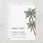 Faire-part de mariage Minimaliste Palmiers (Devant)