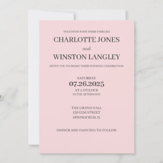 Faire-part de mariage minimaliste Pastel doux