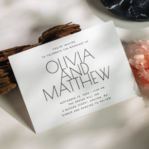 Faire-Part de Mariage Minimaliste & QR Typograph