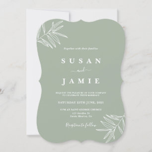 Faire-part de mariage minimaliste Sage