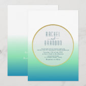 Faire-part de mariage minimaliste sarcelle (Devant / Derrière)