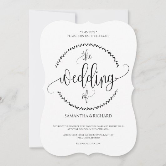 Faire-part de mariage minimaliste simple (Devant)
