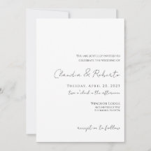 Faire-part de mariage minimaliste simple