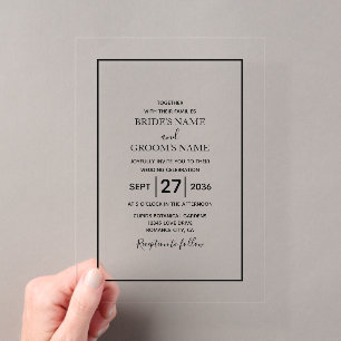 Faire-part de mariage minimaliste simple et clair