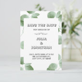 Faire-part de mariage minimaliste vert (Debout devant)