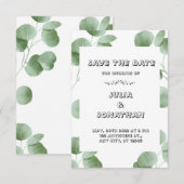 Faire-part de mariage minimaliste vert (Devant / Derrière)