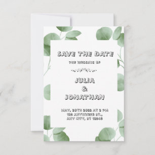Faire-part de mariage minimaliste vert