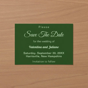 Faire-Part de Mariage Minimaliste Vert Foncé