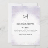 Faire-part de mariage minimaliste violet moderne é (Dos)