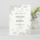 Faire-part de mariage minimalistes de Feuilles bot (Debout devant)