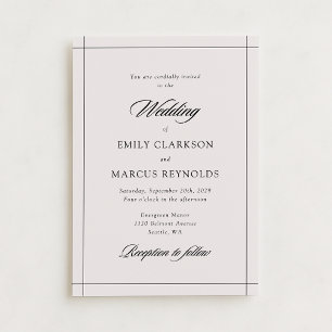 Faire-part de mariage minime moderne en ivoire fro