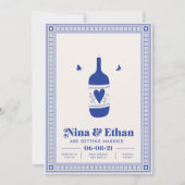 Faire-part de mariage minimum bleu | Élégant et si (Devant)