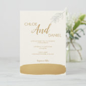 Faire-part de mariage minimum de brosse d'or (Debout devant)