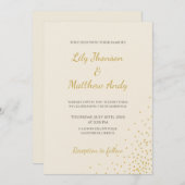 Faire-part de mariage minimum de l'huile d'or (Devant / Derrière)