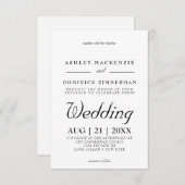 Faire-part de mariage minimum traditionnel formel (Devant / Derrière)