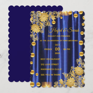 Faire-part de mariage miroir or, miroir or invi