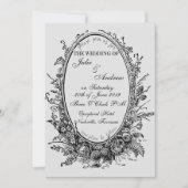 Faire-part de mariage miroir ovale (Devant)