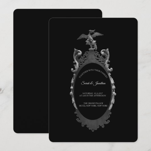 Faire-part de mariage Miroir Whimsigoth Gothique V (Devant / Derrière)