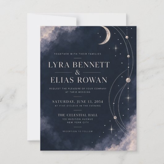 Faire-part de mariage | Mode Argent Clair de Lune (Devant)