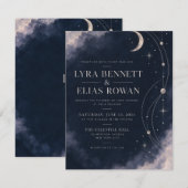 Faire-part de mariage | Mode Argent Clair de Lune (Devant / Derrière)