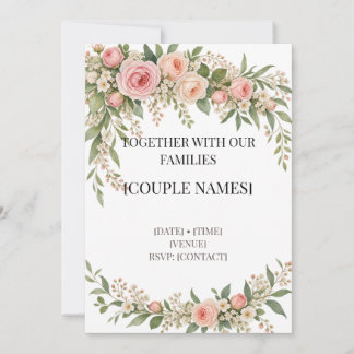 Faire-part de mariage modèle Jardin de Roses Blush