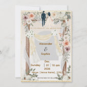 Faire-part de mariage | Modèle moderne éditable (Devant)
