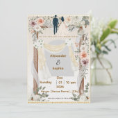 Faire-part de mariage | Modèle moderne éditable (Debout devant)