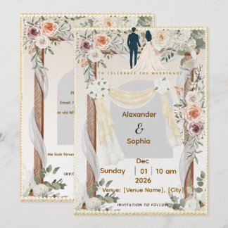 Faire-part de mariage | Modèle moderne éditable