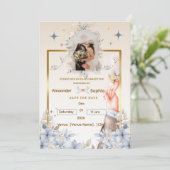 Faire-part de mariage | Modèle pour noms et date (Debout devant)