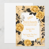 Faire-part de mariage Modèle Rose élégant (Devant / Derrière)