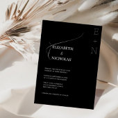 faire-part de mariage modèle unique noir et blanc