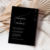 faire-part de mariage modèle unique noir et blanc