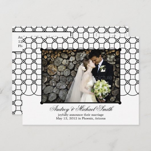 Faire-part de mariage Modern Rings/Enregistrer la (Devant / Derrière)