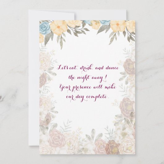 Faire-part de mariage moderne (Dos)