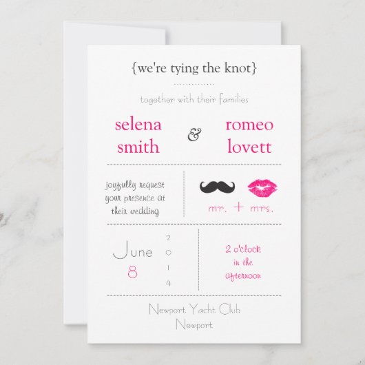 Faire-part de mariage moderne (Devant)