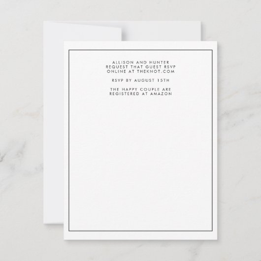 Faire-part de mariage moderne (Dos)