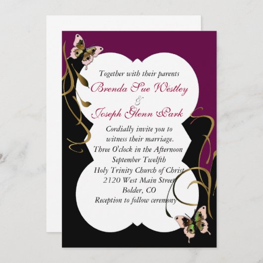 Faire-part de mariage moderne (Devant / Derrière)