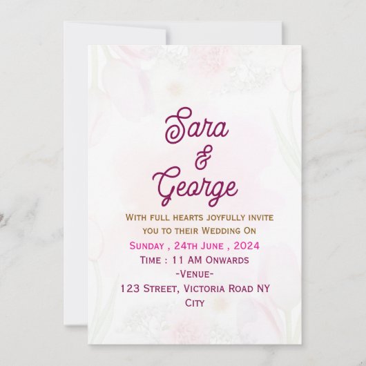 Faire-part de mariage moderne (Devant)