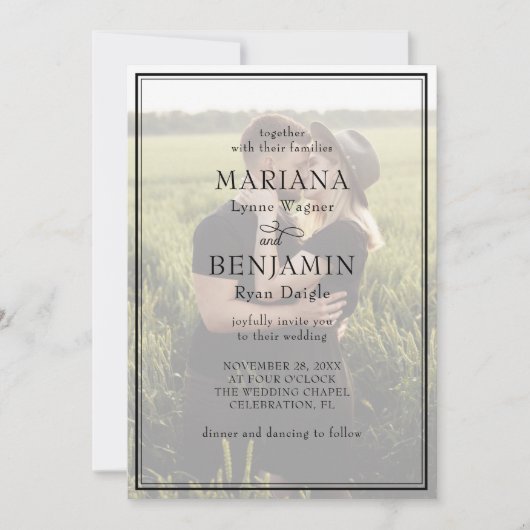 Faire-part de mariage moderne 2 photos (Devant)