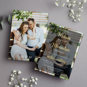 Faire-part de mariage moderne à 2 photos avec supe