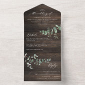 Faire-part de mariage moderne à base de eucalyptus (À l'intérieur)