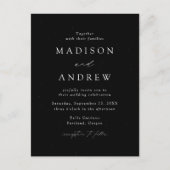 Faire-part de mariage moderne à code QR noir et bl (Devant)