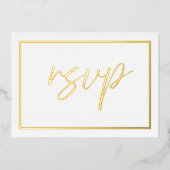 Faire-part de mariage moderne à feuille d'or RSVP (Recto)