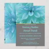 Faire-part de mariage moderne à fleurs bleues (Devant / Derrière)