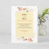 Faire-part de mariage moderne à fleurs d'orange bl (Debout devant)