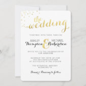 Faire-part de mariage moderne à huile d'or (Devant)