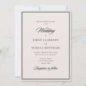 Faire-part de mariage moderne à la frontière noire (Devant)