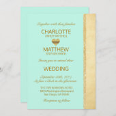 Faire-part de mariage moderne à la menthe élégante (Devant / Derrière)